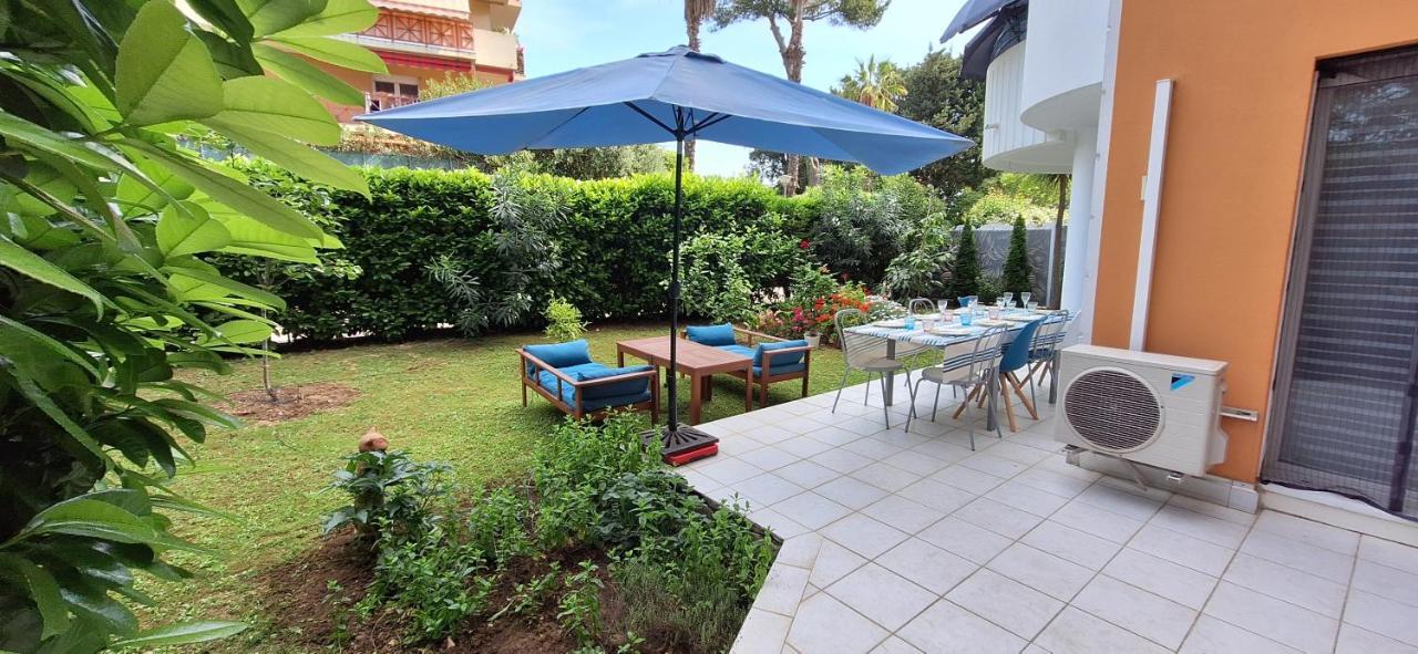 Charmant Appartement Residentiel Avec Terrasse, Jardin Privatif Et Piscine A Cannes Luaran gambar